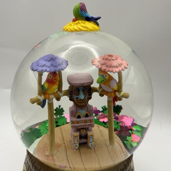 Walt Disney's Enchanted Tiki Room Musical Glitter Snow Globe- RARE! Missing Head - Picture 6 of 8